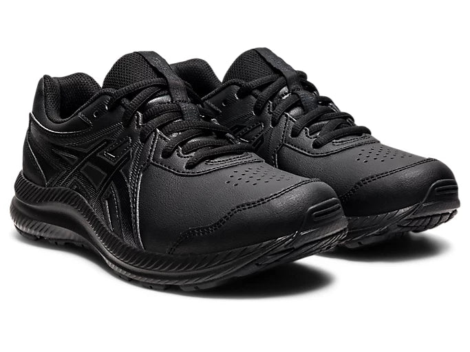 Asics black 2024 leather school shoes