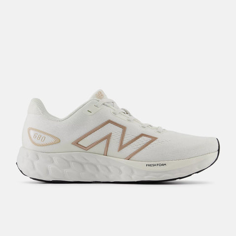 New Balance WOMEN'S Fresh Foam 680 v8 Reflection with Sea Salt and Gold Metallic