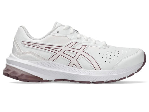 Asics WOMENS GT-1000 LEATHER 2 (D WIDE) White/Pale Pink