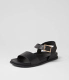 Ziera HAMMIL Black Leather Sandals