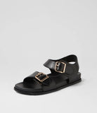 Ziera HASTICE Black Leather Sandals