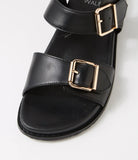 Ziera HASTICE Black Leather Sandals